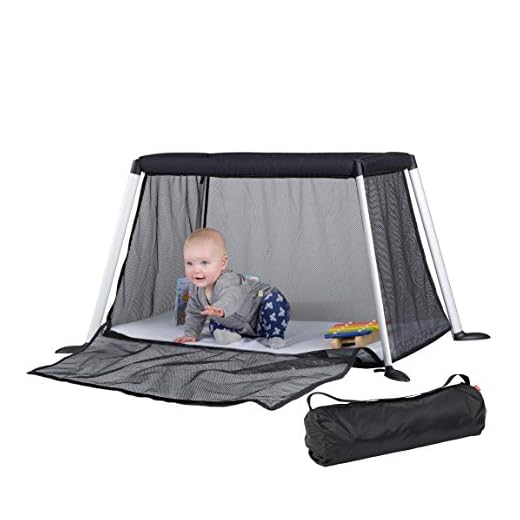 Phil & Teds Traveller v4 (svart) bärbar baby resesäng