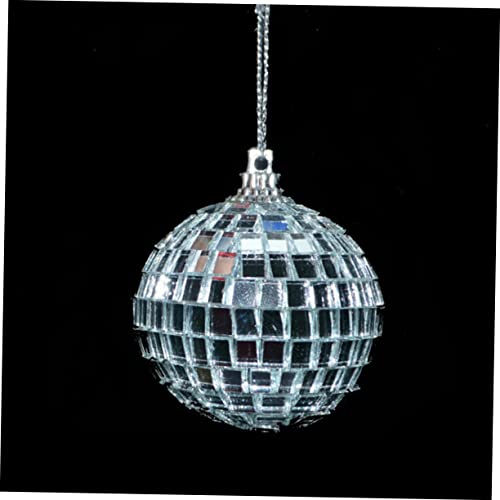 Bola espejada plateada para fiestas, bodas y festivales, decoración para pisos de baile y luces de escenario, 1 unidad miniatura 2
