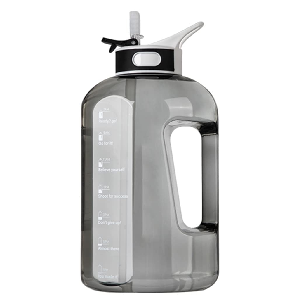 Wasserflasche Einfache Moderne isolierte Wasserflasche mit Strohdeckel, wiederverwendbarer breiter Mund, 127.8oz, Sportwasserkanne mit Pinsel Modisch