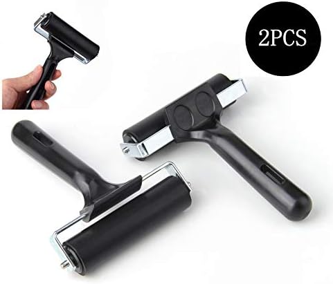 Sansheng 2PCS 4-inch Rubber Brake Roller, Soft Rubber Brake, Rubber Drum Paint Brush Ink applicator Art Craft Oil Painting Tools, Printing Ink and Stamping Tools, Used for printmaking, Gluing