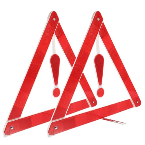 Cabilock Triangolo Di Emergenza Per Auto 39 Cm Set 2 Pezzi, Segnale Di Avvertimento Stradale Pieghevole Resistente Al Vento, Kit Sicurezza Portatile Per Manutenzione Veicoli e Assistenza Stradale