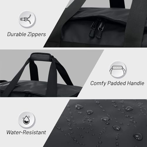 MIER Gym Bag for Men Large Duffel Backpack with Shoe Compartment, 60L Convertible Duffle Bags Weekender Overnight Bag for Gym Sports Travel, Black3