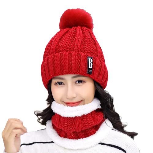 Soft Beanie Cap and Scarf Set 
