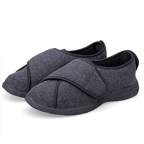 LEEWEE Diabetische Wanderschuhe Komfortkleidung-Resistentes Nicht Rutsches Gummi-Sohle-Gehen Stabil Für Geschwollene Füße Ödeme Menschen Mit Diabetes Ödem Blutdruck Plantar Fasziitin,Grau,37 Cover