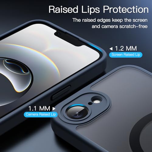 Image of JETech Magnetic Cover Case for iPhone 17e (2026) / iPhone 16e Compatible with MagSafe, Translucent Matte Back Slim Shockproof Phone Cover, 6.1-Inch Display (Storm Blue)