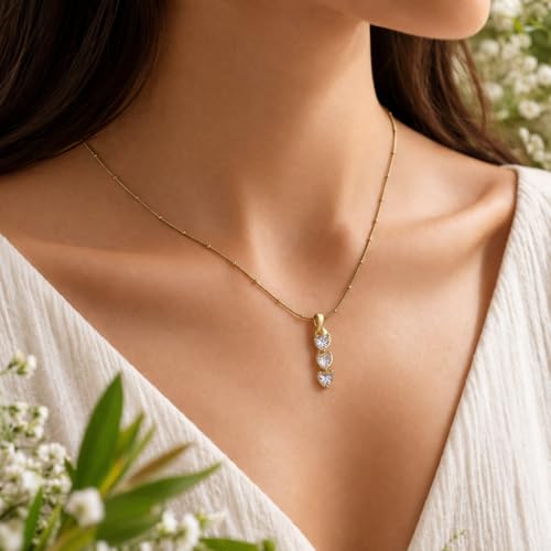 Image of RIDHVEE Anti-Tarnish Gold Plated Pendant Necklace for Women & Girls | Skin Friendly Lightweight Fashion Jewellery | Elegant Minimalist Chain Necklace & Gifting