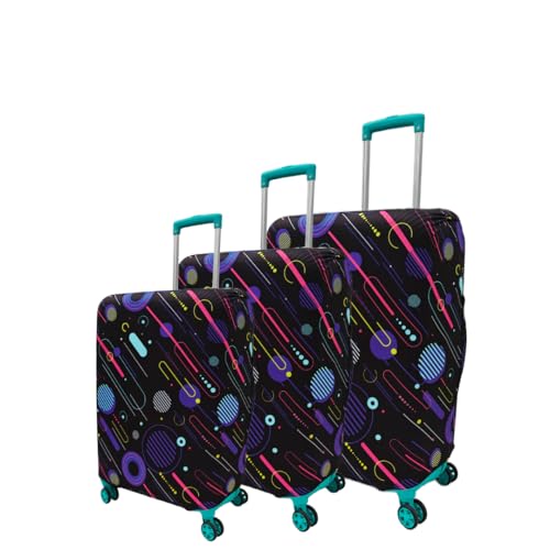 Image of Printed Travel Luggage Cover for Suitcase - Stretchable & Scratchproof Trolley Bag Protector (Galaxy Black)