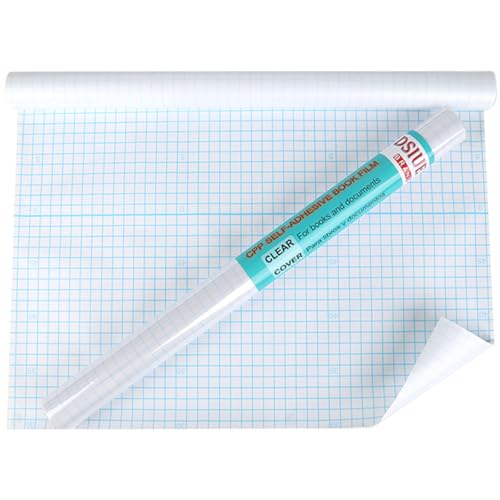 DSIUE Matte Clear Contact Paper for Books, 17.7" X 10 ft Clear Self Adhesive Book Cover Contact Paper Roll
