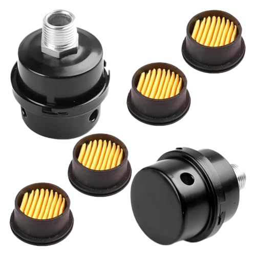 Qussedser Silenciador de Compresor de Aire con Rosca de 2 Piezas de 1/2 Pulgada, Silenciador de Filtro de Compresor de Aire de 20 mm para Generador, Puerto de Escape H-067-1/2