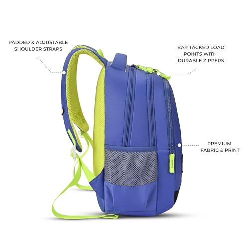 Image of Gear Giant Monster Backpack 15 inch /20L Small Water Resistant School Bag /Casual Backpack /Daypack /Kids Bag for Boys /Girls (Blue-Green)