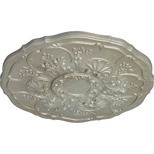 Image of Ekena Millwork CM22CNFLS 22 OD x 1 1 /2 P Cornelia Ceiling Medallion (fits Canopies up to 4 inch), Hand-Painted, Flash Gold