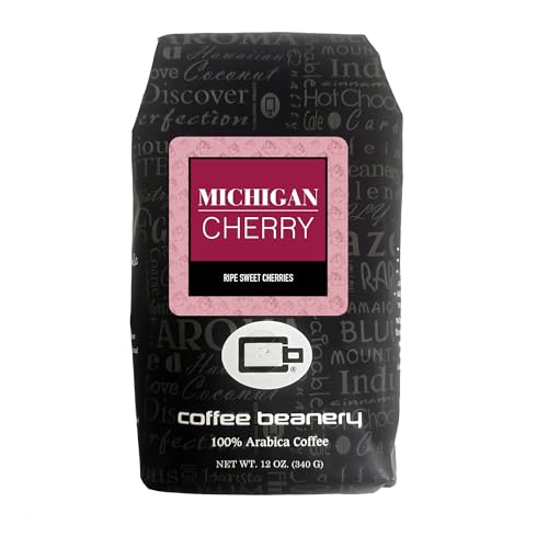 Michigan Cherry Flavored Coffee by Coffee Beanery, 12oz Fine Grind, Medium Roast, 100% Specialty Arabica Coffee, Gourmet Flavored Coffee