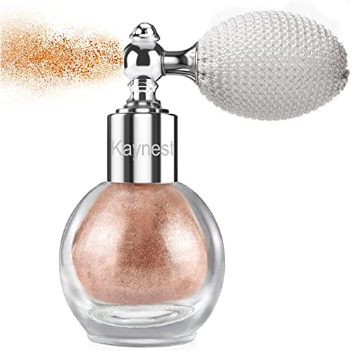 Shimmering Spray Powder Sparkle Powder, Body Glitter Face High Gloss Spray Highlighter Loose Powder Makeup Spray for Women Hair Nails Makeup(4#Bronze)