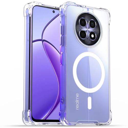 Image of Amazon Basics Back Cover for Realme 13 /12 / 12X 5G Mag-Safe Shockproof PC + TPU Protective Case Magnetic Support Bumper Case (Transparent Mag-Safe)