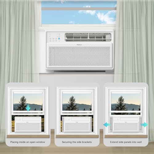 Image of PhiloDeco Energy Star Window Air Conditioner,12000 BTU 520 sq ft. Air Conditioner Window unit with Wifi Inverter Ac, Remote Control, Ultra Quiet & Easy Installation, ECO /24 Timer /Auto Restart