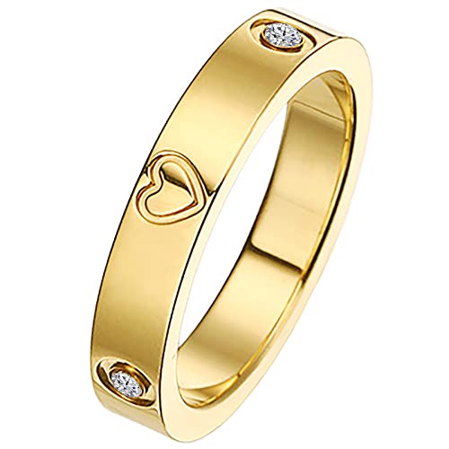 Gleamart Stainless Steel Love Friendship Ring Cubic Zirconia Prom...