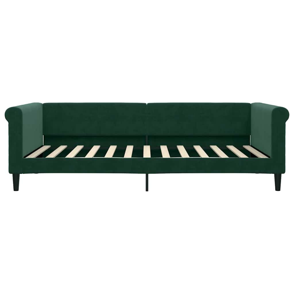 vidaXL Sofa z funkcją spania, ciemnozielona, 100x200 cm, aksamitna