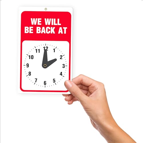 Panneau de signalisation Will Return ASSURED SIGNS rouge et blanc Be Right Back - 3