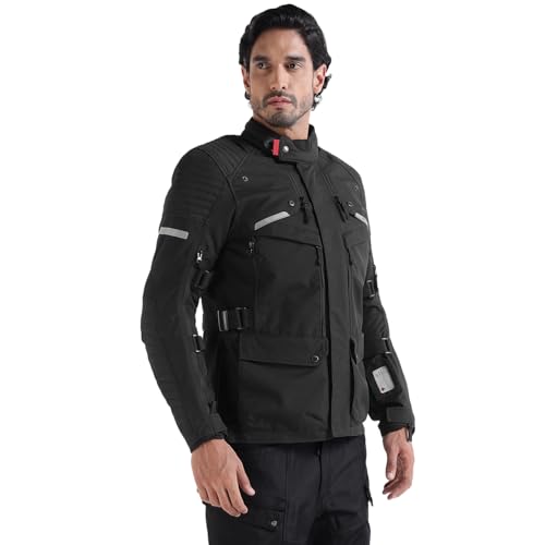Image of Royal Enfield Nirvik V3 Riding Jacket | Protection: RE Ergo Pro Tech CE Level 2 at Shoulders & Elbows | Norman Tech CE Level 2 back protector, & XY CE Level 1 chest protectors | BLACK L