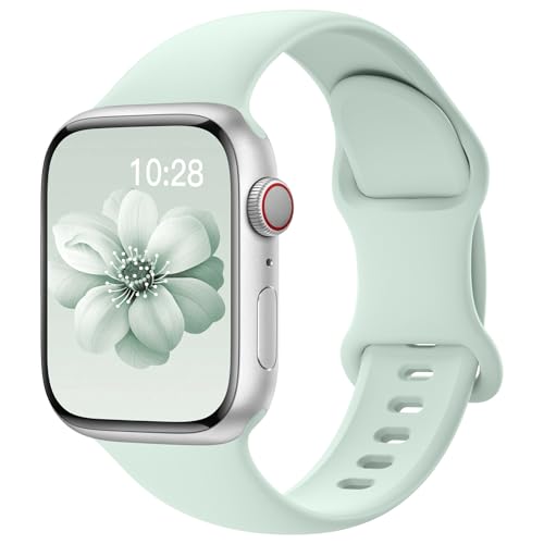 Image of Sport Silicone Band Compatible with Apple Watch Bands 40mm 38mm 41mm 44mm 45mm 42mm 49mm Women Men,Soft Wristband Waterproof Replacement Sport Strap for iWatch Bands Series 9 8 7 6 5 4 3 2 1 SE Ultra