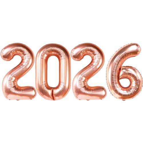 Image of Rose Gold 2026 Balloons 42 Inch, Rose Gold Graduation Decorations 2026, Foil Number 2026 Graduation Balloons Class of 2026 Decorations | Graduation Party Decorations | Prom Decorations 2026, Katchon