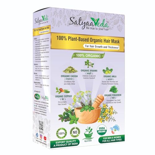 100% Organic Hair Mask for Hair Strengthening Blended with Fenugreek (Methi), Ziziphus (Ber), Cassia (Tej Patta), Brahmi & Amla I Boosts Hair Thickness I For Women & Men.