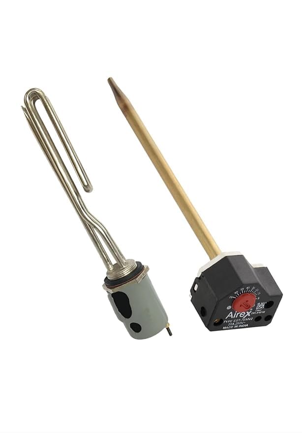 Solar Water Heater Element (7 Inch, 2000W) - Commercial Copper with Thermostat Auto Cut-Off Sensor