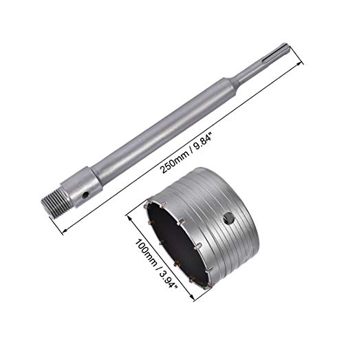 Broca para muro 100 mm con vástago redondo UXCell miniatura 2
