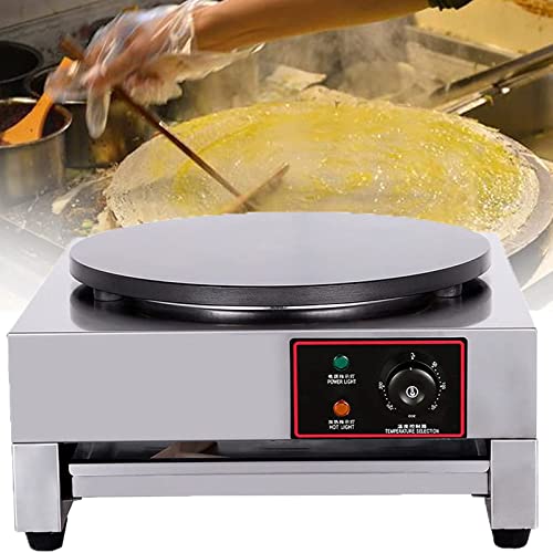 Máquina eléctrica para hacer panqueques de 3000 W, para uso comercial, para uso doméstico, con disco de 400 mm de diámetro y 20 mm de grosor, para chapatis, tortillas de harina, tocino y bocadillos