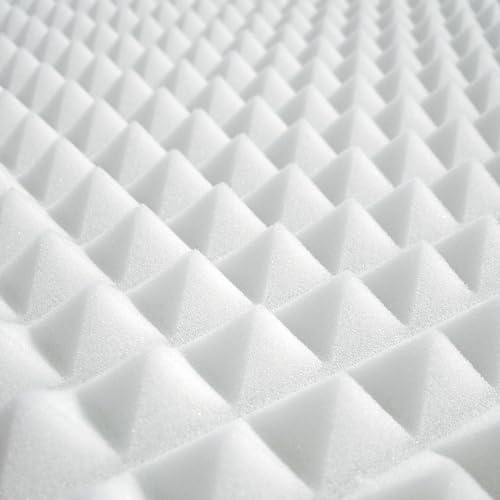 20x Pyramiden-Schaumstoff, Platten je ca. 50x50x3cm (=ca. 5 m²), in der Farbe Weiss, Pyramidenschaumstoff, Noppenschaumstoff, Akustik, Schallschutz