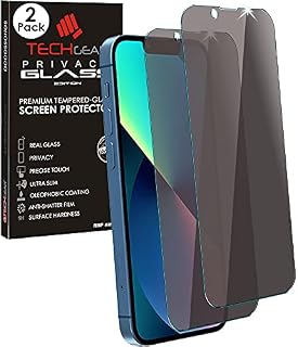 TECHGEAR [2 Pack] Anti Spy Screen Protector for iPhone 14, iPhone 13, 13 Pro - PRIVACY Filter GLASS Edition Genuine Tempered Glass Screen Protector Guard Compatible with iPhone 14/13 / 13 Pro 6.1"