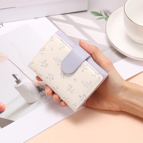 Image of RNIEGA Small Wallets for Women Trifold Vegan Leather Wallet RFID Blocking Card Holders with ID Window