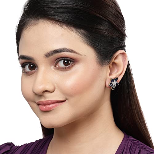 Image of Zeneme Earring Handmade Rhodium Plated Lightweight Pink Star Shaped Studs Earrings Jewellery For Girl And Women