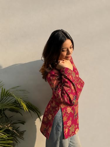 Image of ANNI Designer Cotton Short Kurti for Women | Stylish Kurti | Short Kurti Top | Casual Kurta for Women | Comfortable Cotton Kurtis for Womens