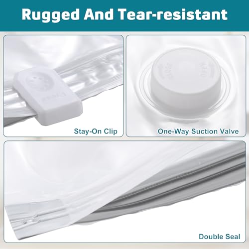 Kssvzz 2 Stück Vakuumbeutel für Matratzen bis 200 * 80cm, Stabiler XXL Wasserdicht Aufbewahrungsbeutel für Matratze, Wiederverwendbar, 75% Platzsparend, Beutelgröße: 220x100cm