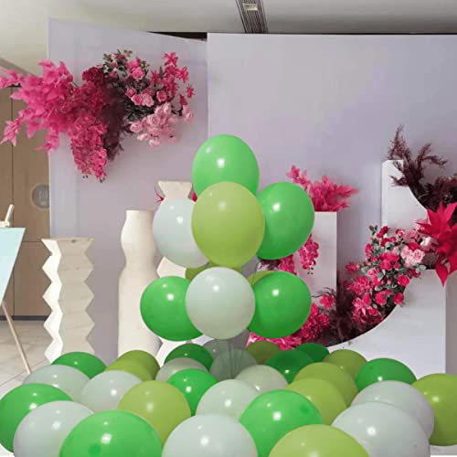 Image of 300 Pack Green and White Balloons 100 of each of the 3 colors 12 inch Green White Light Green Latex Party Balloon Bulk for Various Party Events Decorations