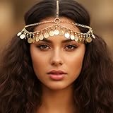 Nogeqi Gold Headpiece, Gold Head Chain with Snake Charm, Egyptian Headpiece for Women,Head Jewelry for Women Costume Headband Hair Accessories Prom Makeup - Image 4