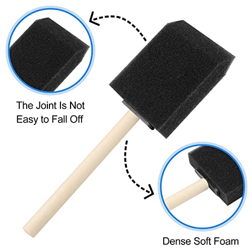 20 Pcs Foam Paint Brushes, 2 Inch Foam Brush, Wood Handle Sponge Brush, Sponge Brushes For Painting, Foam Brushes For Staining, Varnishes, And Diy Craft Projects #TOP3