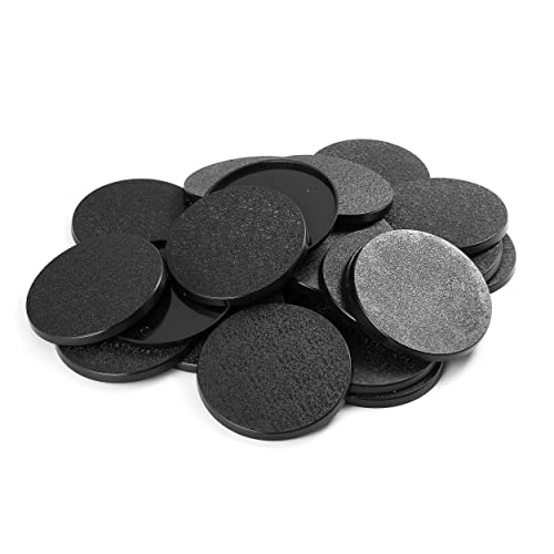 EasyPegs 60mm Textured Plastic Round Bases Wargames Table Top Games 25 Count