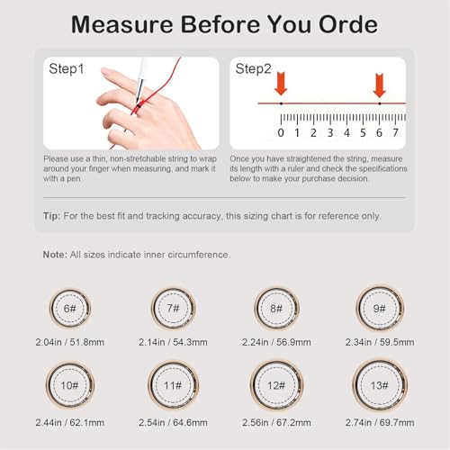 Smart Ring for Women Men, Smart Ring Fitness Tracker, Fit Ring with Sleep Monitor, Heart Rate, Step Counter, Long Lasting Battery Life, No Subscription Fee, Android & iOS Compatible (Rose Gold, 10#) by Genhaoqi - Image 2