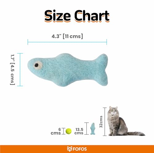 Image of BarkButler x FOFOS Sardine Cat Toy Fish 3pk - Interactive Cat Toys Set with Catnip - Multicoloured