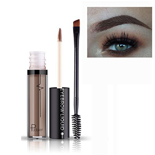 Maquillaje líquido para cejas con cepillo, pigmentos duraderos, resistente al agua y de calidad profesional