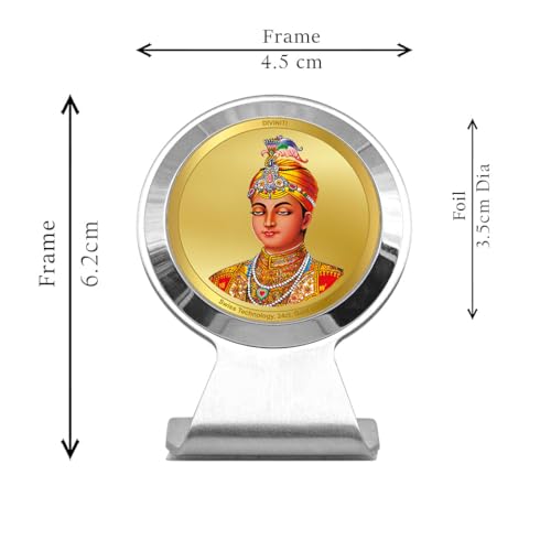 Image of DIVINITI 24K Gold Plated Religious Car Dashboard Frame | Premium God Idol Frame for Car, Home Mandir & Office Table | Spiritual Gift, Decorative Showpiece
