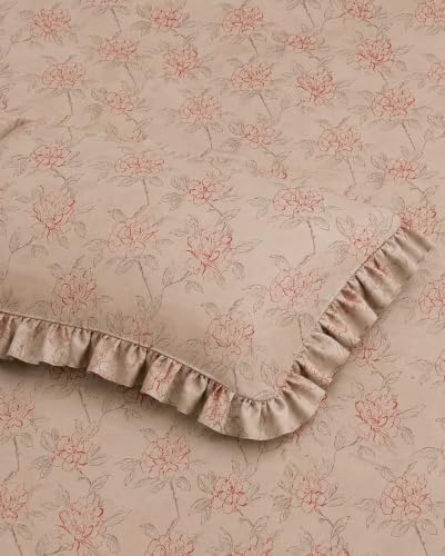 Image of 380 TC Premium Glace Cotton Elastic Fitted Bedsheet King Size with 2 Pillow Covers King Size | Double Bed with All Around Elastic (Petal Pulse, Fitted Queen-60x78)