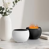 SALKING Difusor de Aceites Esenciales(Paquete de 2), Humidificador Ultrasonicos Flame 150ml para Aromaterapia, Función de Apagado Automático, Diseño Compacto para Casa, Dormitorio (Blanco y Negro)