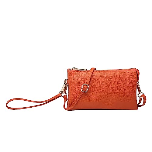 Image of JEN & CO. Riley Small Crossbody Bags Vegan Leather Wristlet Wallets Clutch Purses Shoulder Handbag for Women