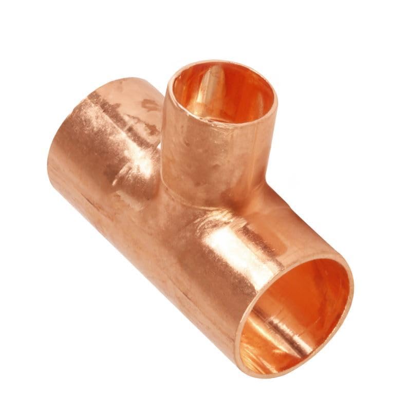 Té réducteur 54x54x22 mm en cuivre pour dérivation de tuyauterie