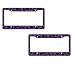 A Set of 2 Made in USA Plastic License Plate Frame Safari Animal Series- Leopard Purple