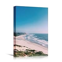 Canvas Wall Art Seashore View Beach Beach Blue Coastal Cool Photography Relax/Calm - 12x18 inches