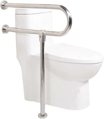 Miniatura 8 de Barra de baño para discapacitados, pasamanos antideslizantes de acero inoxidable 304 para inodoro y ducha de discapacitados, barandilla de seguridad